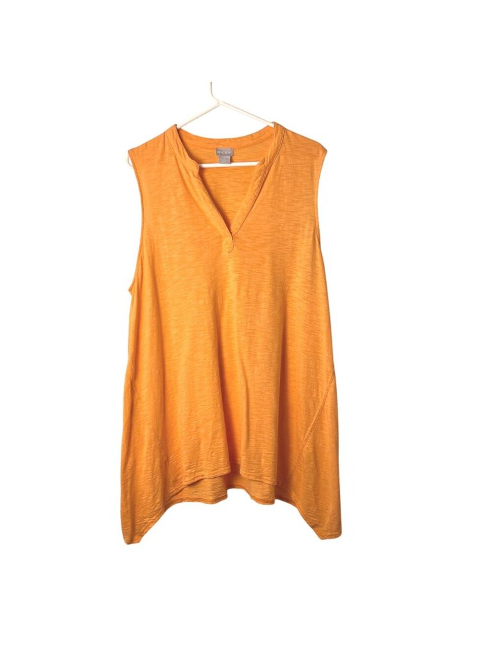 Chicos Orange Sleeveless Tunic Top Size 3 (XL/16) Loose Fit Lightweight
